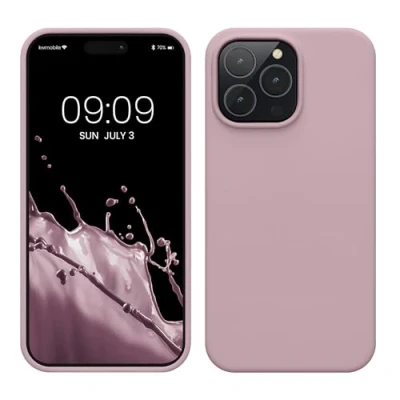 Image de kwmobile Housse Compatible avec Apple iPhone 14 Pro Max Coque de téléphone Fine Finition Douce Mauve Pastel