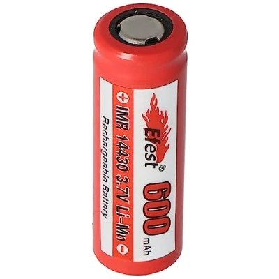 Image de EFEST IMR 14430 Batterie Li ion 600 mAh 3,6 V 3,7 (pôle positif plat)