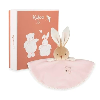 Image de KALOO Doudou Rond en Forme de Lapin Rose Style Vichy Taille 24 cm Peluche Douce et Moelleuse pour Bébé Compagnon Tendre Dès la Naissance Idéal Cadeau K214016