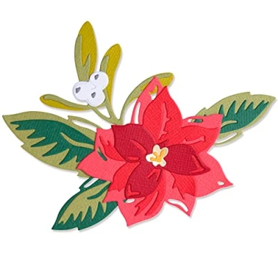 Image de Sizzix 665342 Lot de 13 Matrices Thinlits Motif Fleurs Noël par Lisa Jones, Multicolor, Taille unique
