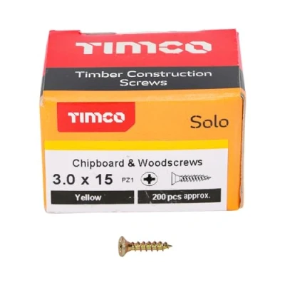 Image de Boîte de 200 vis à bois double tête fraisée pour usage général (3 mm x 15 mm)