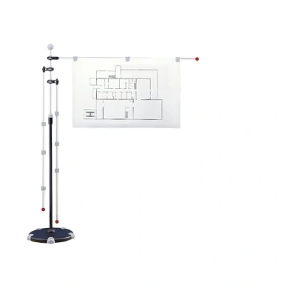 Image de MAUL porte plans mobile Présentoir pour posters, Grands modèles 2 bras pivotants réglables servant d&#039;accroche papier DIN A0 Table libre au bureau À visser Noir/gris