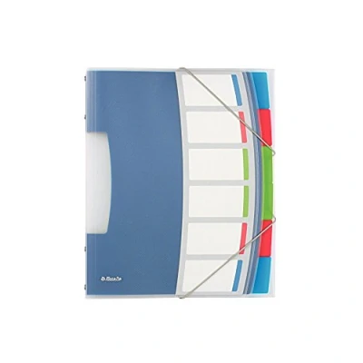Image de Esselte Trieur A4, Translucide, Index Intégré à 6 Onglets, Contient jusqu&#039;à 200 Feuilles, Fermeture Élastique, Blanc, VIVIDA, 624029