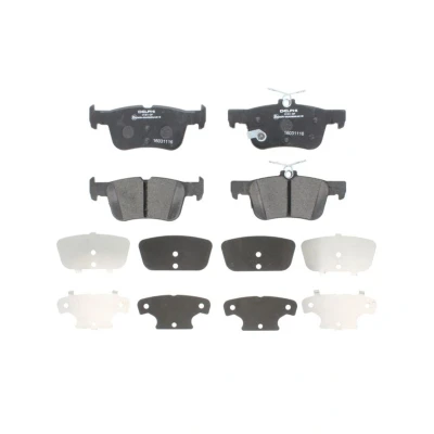Image de DELPHI LP3151 Jeu de plaquettes frein avec indicateur d&#039;usure tôle anti bruit accessoires FORD: S Max Mk2, Mondeo 5, Focus Mk4 3/5 portes