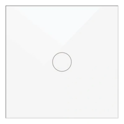 Image de WESA Interrupteur tactile en verre blanc encastrable simple, boîtier avec écran tactile, matériel de montage et indicateur LED