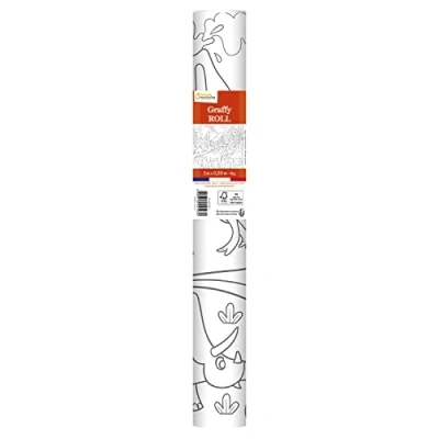 Image de Avenue Mandarine GY126C Un rouleau de papier Affiche Graffy Roll pré imprimée 5m x 35cm (Dessin 50cm Répété 10 fois) À partir 4 ans DINOSAURES