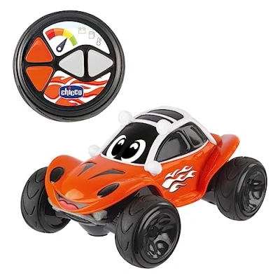 Image de Chicco Voiture radiocommandée pour enfants Happy Buggy, avec télécommande intuitive et roues extra larges rouler sur toutes les surfaces dans 4 directions, jeux de 2 à 6 ans