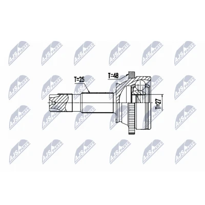 Image de NTY NPZ PL 049 Tête de Cardan Boîte vitesses manuelle, automatique Essieu avant, côté roue OPEL: Karl (C16) 1.0, 1.0 LPG 2015 2019