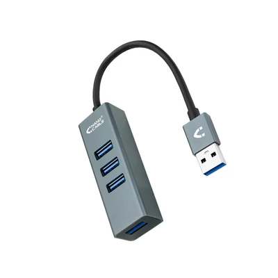 Image de Nanocable 10.16.4402 hub &amp; concentrateur USB 3.2 Gen 1 (3.1 1) Type A Gris Neuf