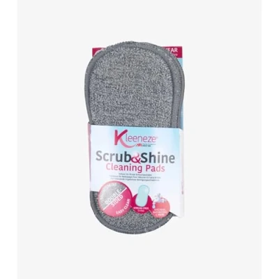 Image de Kleeneze KL067258EU Lot de 3 Scrub &amp; Shine Tampons Nettoyage en Microfibre, Design Double Face, Éponges Vaisselle Réutilisable, Super Absorbants, Eliminez Les Taches Tenaces