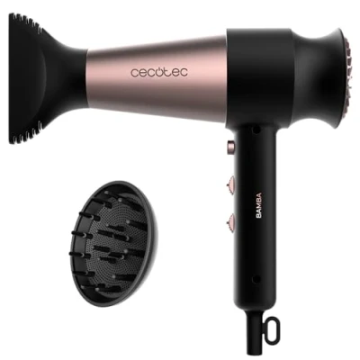 Image de Cecotec Sèche Cheveux Bamba IoniCare Radiance Moteur 2000 W, Technologie Ionique, 3 Réglages de température et 2 Vitesses, Câble d’1,8 Mètre, Embout Concentrateur Diffuseur