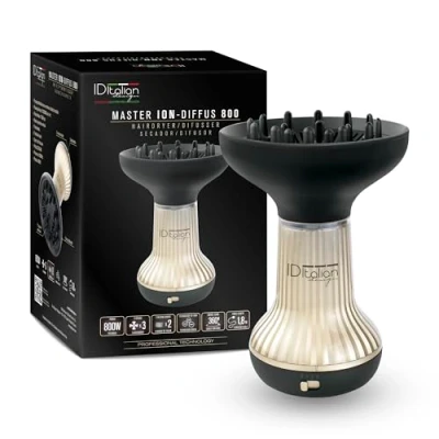 Image de Italian Design Equipment Curly Diffuser Dryer Hair Styling Tool, Taille: One Size, Black and gold