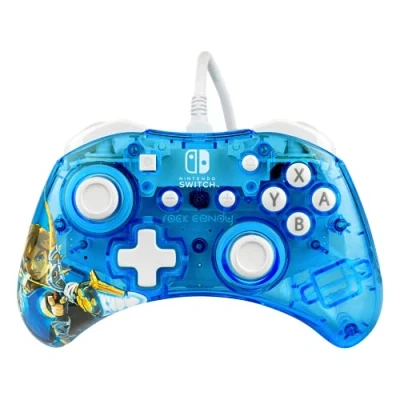 Image de Rock Cand: Berry Brave Link Bleu, Translucide USB Manette de jeu Analogique/Numérique Nintendo Switch, Switch Lite, OLED Neuf