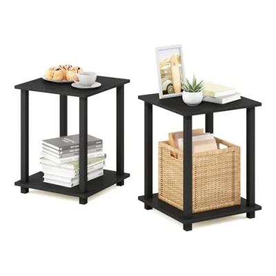 Image de Furinno Simplistic Tables de Bout, Bois, Americano/Noir, Taille Unique, One Size