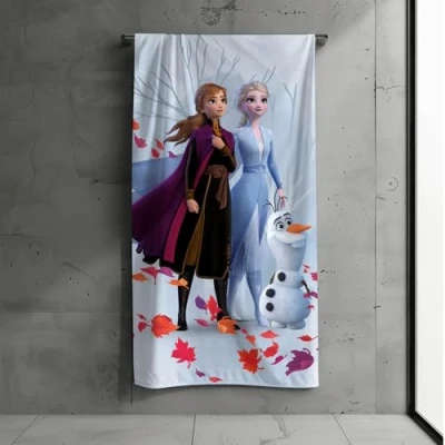 Image de MTOnlinehandel serviette de bain pour enfant, 70 x 140 cm, 100 % coton, douce et absorbante, motif Reine des Neiges, plage, cadeau Elsa fille