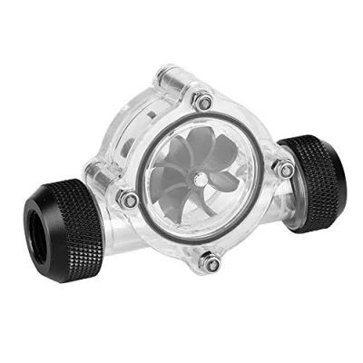 Image de Kafuty Indicateur de débit G1/4&quot; Femelle vers avec Pom + matériau Acrylique et Petite Taille Durable pour Refroidissement par Eau PC 8 turbines (Blanc, Noir)