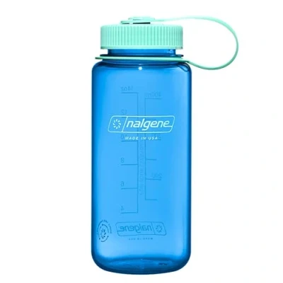 Image de Nalgene Bouteille d&#039;eau légère en Tritan sans BPA incassable pour randonnée, gym, 473,6 g, large ouverture, bleu bleuet