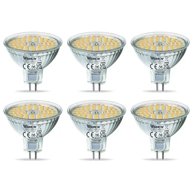 Image de WSMCN Ampoule LED GU5.3 MR16 Blanc Neutre 4000 Kelvin 6W Équivalent à 50W Lampe Halogène, Non dimmable AC/DC 12V Ampoules Spot, 485 Lumens Angle de Faisceau 120, Lot 6