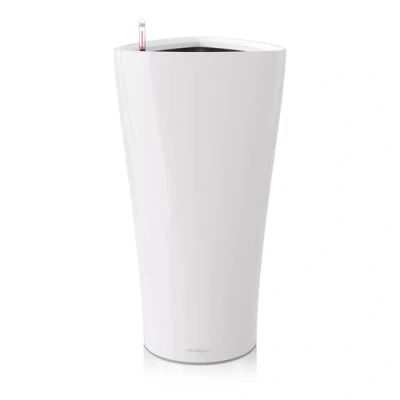Image de Lechuza Pot de Fleurs d&#039;Interieur Premium Delta Réserve d&#039;Eau Intégrée Coloris Blanc 30 x 56 cm