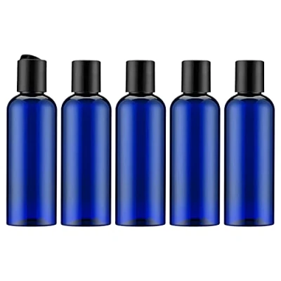 Image de Livfa Flacons vides de 100 ml avec bouchon rabattable, flacon voyage à disque (5 pièces), récipient en plastique vide pour cosmétiques