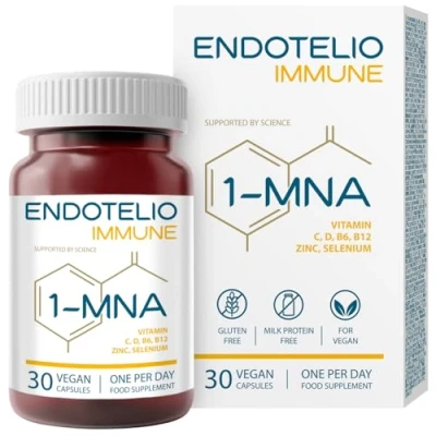 Image de Endotelio 1 MNA Immune, Supplément Anti âge, Optimise le NAD+, Vitamines et Minéraux pour Femmes Hommes, L histidine, Zinc, Sélénium, C, B6, B12, Soutien du Système Immunitaire, 30 Capsules