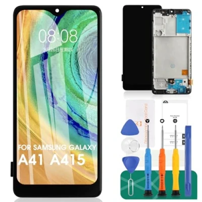 Image de Écran LCD de rechange pour Samsung Galaxy A41 SM A415 A415F/DSN Touch Digitizer Assemblée A415F/DSM, A415F Kit réparation (pas d&#039;origine) Noir avec cadre