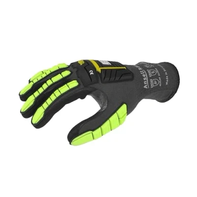 Image de Ansell Ringers R840 Gants de Travail Professionnels, Enduction Nitrile Résistante à l&#039;Abrasion, Protection Industrielle Multiusage, Manutention et Mécanique, Noir, Taille S (1 Paire)