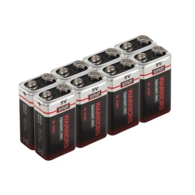 Image de Warriors 8X batteria 9v Batterie 9 Volt pila Pile alcaline, Extra Potenza, Lunga durata per rilevatori di Fumo, irrigatori da Giardino e sensori allarme 6lr61 6F22 PP3 MN1604 (8X)
