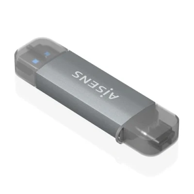 Image de AISENS ASCR 2AC08 GR lecteur de carte mémoire USB 3.2 Gen 1 (3.1 1) Type A/Type C Gris Neuf