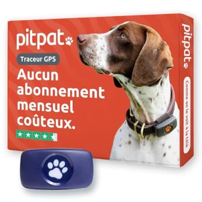 Image de PitPat Traceur GPS pour Chien sans Abonnement Convient à Tous Les Chiens et se Fixe Colliers Suivi par Satellite avec Une Portée Illimitée Animaux 100% Étanche (Bleu)