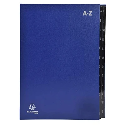 Image de Exacompta Ordonator 57222E Trieur rigide économique 24 compartiments alphabétiques x 34 Bleu