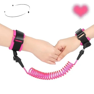 Image de RISVOWO 2M Harnais Enfant, Bracelet Anti Perte Perdu Poignet Ceinturec, Attache Enfant Sécurité Poignet, pour et Bebe
