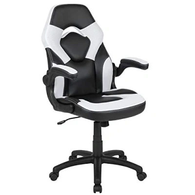 Image de Flash Furniture Chaises de Course, Plastique Polyuréthane Mousse Mesh Bois Technique, Blanc, 1 Pack