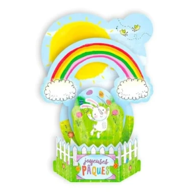 Image de DRAEGER Paris Carte de Pâques Pop up Joyeuses Petit Lapin 3D voeux Mignonne Animaux 18 x 11.5 0.1 cm