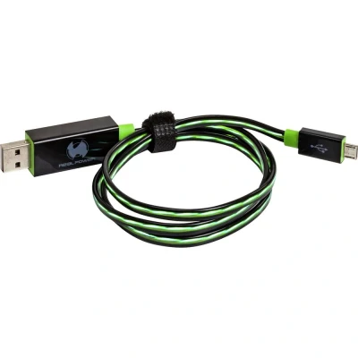 Image de RealPower LED floating Câble USB (M) pour Micro Type B 2.0 74.5 cm moulé vert