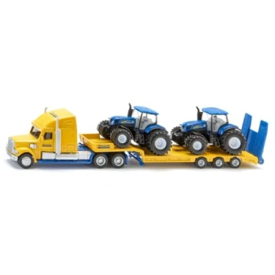 Image de siku 1805, Camion avec Tracteurs New Holland, 1:87, Métal/plastique, Jaune/bleu, Compatible les modèles de la même échelle