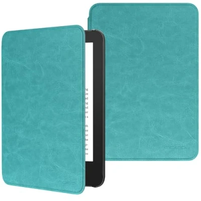 Image de MoKo Étui Compatible avec 6&quot; Kindle(11e Génération Version 2024/2022) &amp; Internationale, Coque Légère Réveil/Sommeil Automatique pour Liseuse Kindle 2024 11e Gén, Bleu Ciel