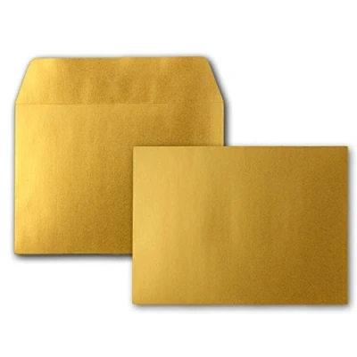 Image de 25x enveloppes C6 couleur: or métallique 11,4 x 16,2 cm fermeture: Auto adhésive avec Bande Détachable pour papier A4, A5, A6 et invitations lettres