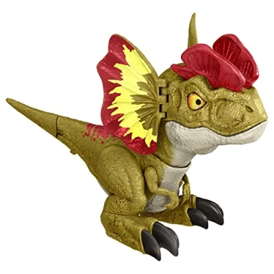 Image de Jurassic World : Dominion Uncaged Rowdy Roars Dilophosaurus Figurine de dinosaure lectronique interactive avec mouvement et r ponse tactile sonore, cadeau pour enfants partir 4 ans