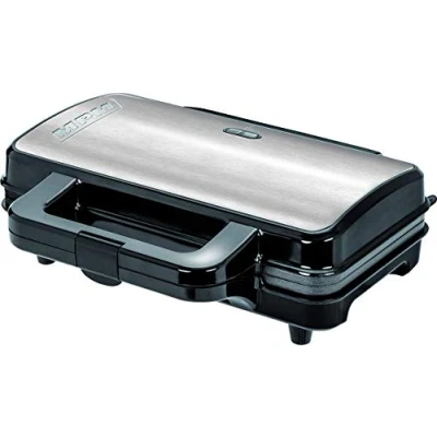 Image de MPM 5901308013332 MGO 20M Gaufrier pour 2 Gaufres Belges Épaisses, Plaques Antiadhésives, Température Automatique, Boîtier Inoxydable, 1000W, Acier INOX