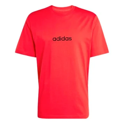 Image de adidas Homme Essentials Linear Single Jersey Tee, Pure Ruby/Black, S