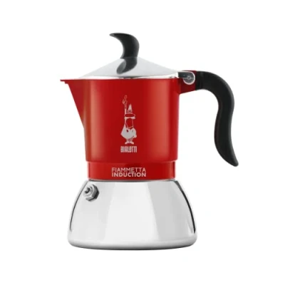 Image de Bialetti Fiammetta Cafetière à Induction, 4 Tasses (150 ML), Convient Tous Les Feux, Design élégant, Rouge