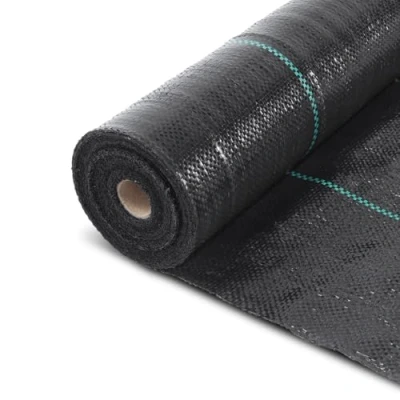 Image de vounot Toile de Paillage Contre Les Mauvais Herbes 50M x 2M en Fibres Polypropylène Tissées Anti UV 100 g/m2 Résistant Aux Déchirures avec Haute Stabilisation Bâche Noir