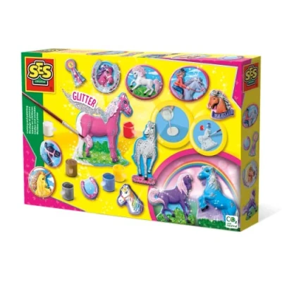 Image de SES 01155 Loisir Créatif Kit de création Mouler et Peindre 5+, 12 chevaux