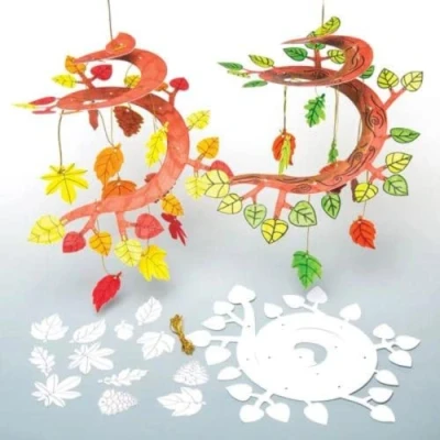 Image de Baker Ross Décorations automnales en Forme de Spirales à colorier (Lot 5) Loisirs créatifs pour Enfants