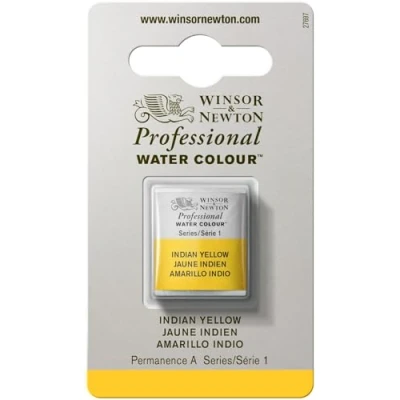 Image de Winsor &amp; Newton Aquarelle Professionnel Peinture Aquarelle, Haute Luminosité, Résistante à la Lumière, Qualité Archive, Demi Godet, Couleur Jaune Indien