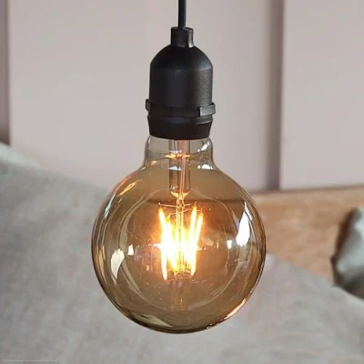 Image de Hellum lampe suspendue avec batterie et télécommande outdoor, G95, 9,5 x 13,7cm, ampoule d&#039;or batterie, rétro réglable (4xAA non inclus) 150414
