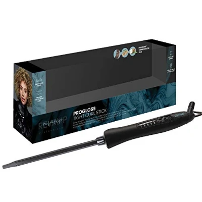 Image de Revamp PROGLOSS™ Tight Curl Stick Fer A Boucler Friser Chauffant En Céramique Ionique Pour Des Boucles Serrées Moyennes, Barillet Infusé d’Huiles Extra Douces, Température Ajustable