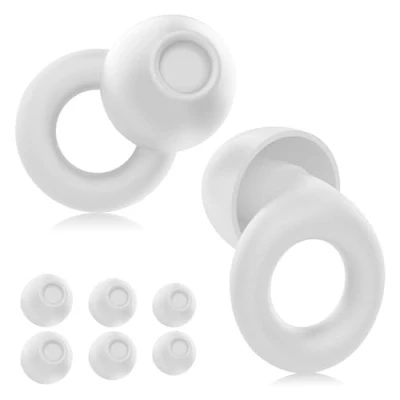 Image de 4 tailles Quiet Bouchons d&#039;oreille XS/S/M/L, Experience d&#039;oreille, pour Dormir Protection Auditive Réutilisable Remplaçable, Antibruit 25 28db, d&#039;oreilles le sommeil (Blanc)