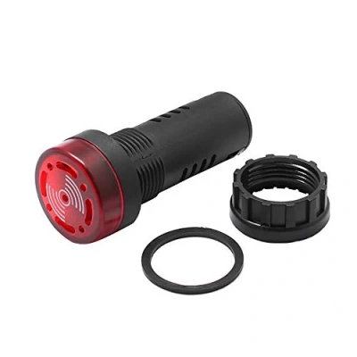 Image de Voyant rouge/jaune/vert avec buzzer AC/DC 24V/220V, 22 mm, alarme clignotante pour panneau de commande électrique